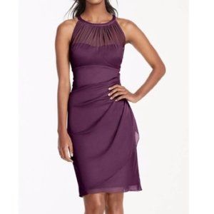 David's Bridal Bridesmaid Dress Plum Sleeveless